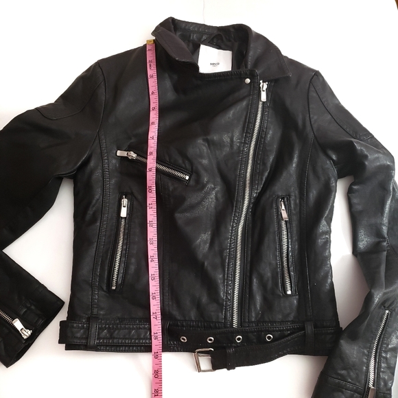 Mango MNG Faux Leather Black Jacket Size USA XXS - Picture 11 of 11